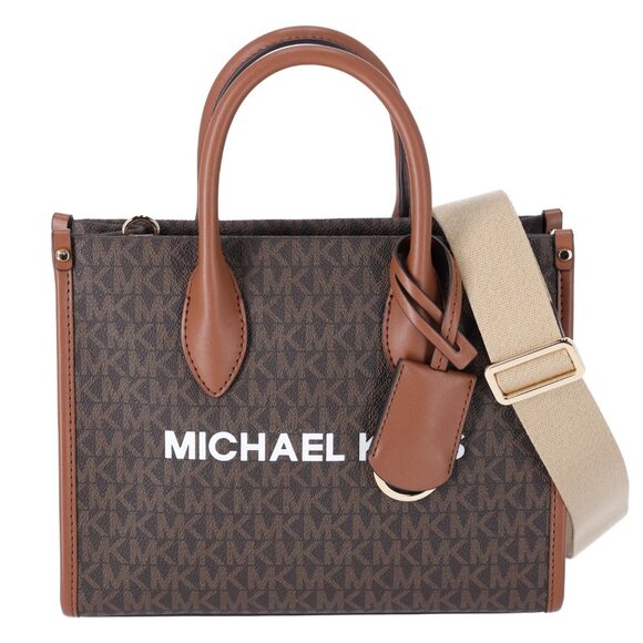Handbags - Michael Kors Mirella Small Top Zip Shopper Tote Crossbody Brown